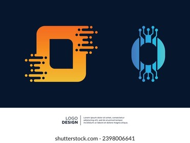 Technology Number 0 logo design. Creative and modern logo design