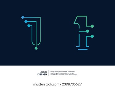 Technology Number 1 logo design. Creative and modern logo design