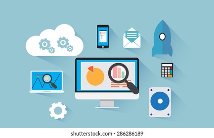 Technology object flat design vector.