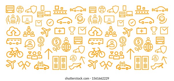 technology. Online services. Data, information security. Connection Etc Icons