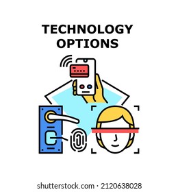 Technology options chart. business template. diagram step. option data. presentation graph vector concept color illustration
