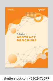 Diseño de folleto descriptivo de color naranja de la tecnología adecuado para diseño de publicidad, medios, plantilla e ilustración