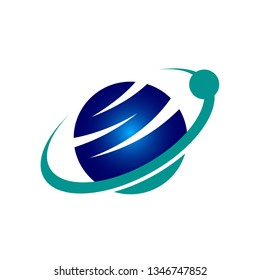 Technology orbit web rings logo design. Vector circle ring logo design