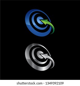 Technology orbit web rings logo design. Vector circle ring logo design