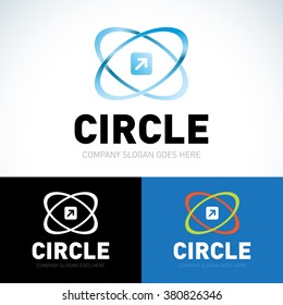 Technology orbit web rings logo. Vector circle ring logo design. Abstract flow logo template. Round ring shape and infinity loop symbol, technology icon, thin line logo. Company logo. Together logo.