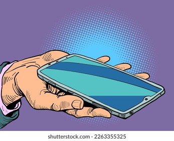 Technology is in our hands. Smartphone control. Phone in hand. Business man holding a smartphone.