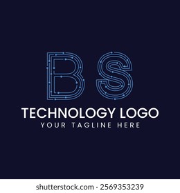 Technology Outline Font - Letter with Dots and Lines