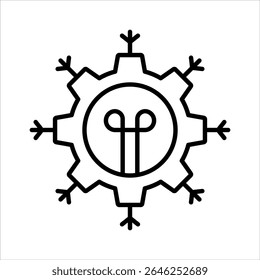 Ilustración vectorial de icono de esquema de tecnología