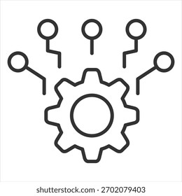 Ilustração do vetor do ícone do contorno de tecnologia