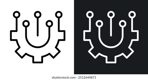 Tecnologia esboçada ícone vetor coleção.