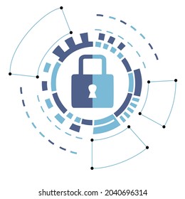 technology padlock blue blue protection system