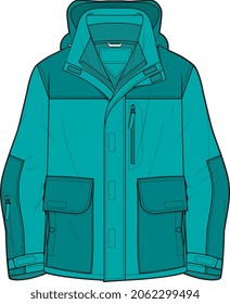 TECHNOLOGY PARKA JACKET FOR MEN AND BOYS WEAR VECTOR