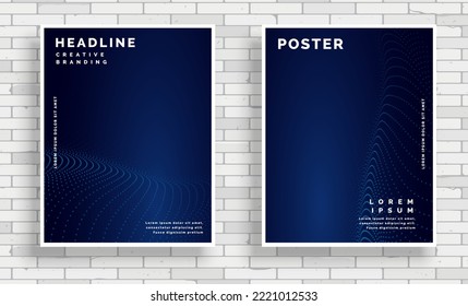 technology particle dot design poster template design