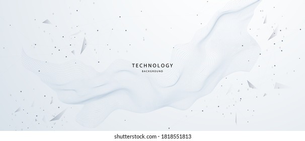 technology Particle Mist network Cyber security Vector illustration.