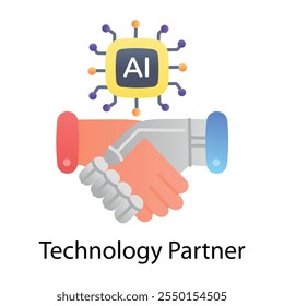 Ícone de parceiro de tecnologia em estilo simples 