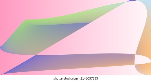 Technology Pastel Futuristic Fluid Smooth Surface. Rainbow Pink Multicolor Color Illustration. Minimal Modern Digital Neon Shape Gradient Mesh. Smooth Dynamic Layers Psychedelic Office Background.