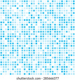 Technology pattern composed of blue squares. Vector background. 
