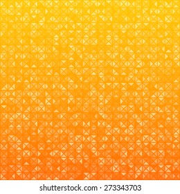 Technology pattern composed of orange triangles. Vector background. 