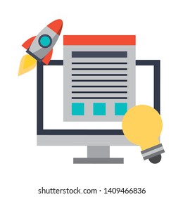 technology pc computer software tools cartoon vector illustration graphic design