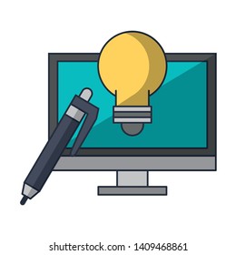 technology pc computer software tools cartoon vector illustration graphic design