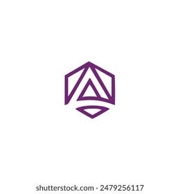 tecnología pentagon Vector logo icon