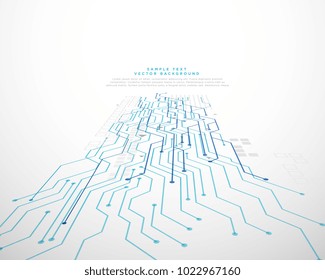 technology perspective network mesh vector background