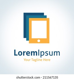 Technology phone background shades vector logo logotype icon