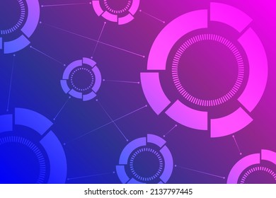 Vector de ilustración de concepto de fondo azul rosado de tecnología para diseño gráfico