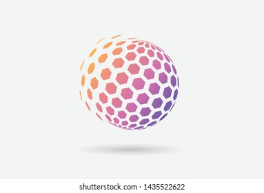 technology pixel ball vector background