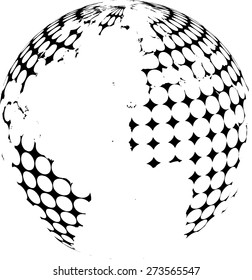 Technology planet. Dotted Earth . Abstract World Globe . Vector illustration.
