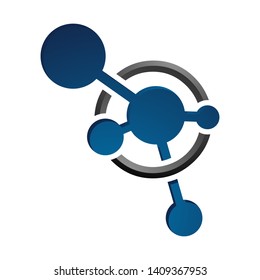 Technology planet orbit logo design.