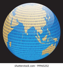 Technology planet. Vector illustration.