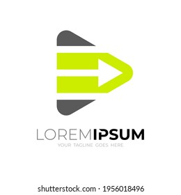 technology Play logo and arrow design, flat style logo template
