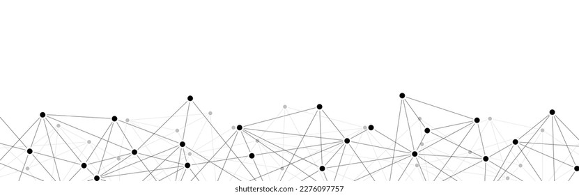 Technology polygon data network connect lines and dots background template.
