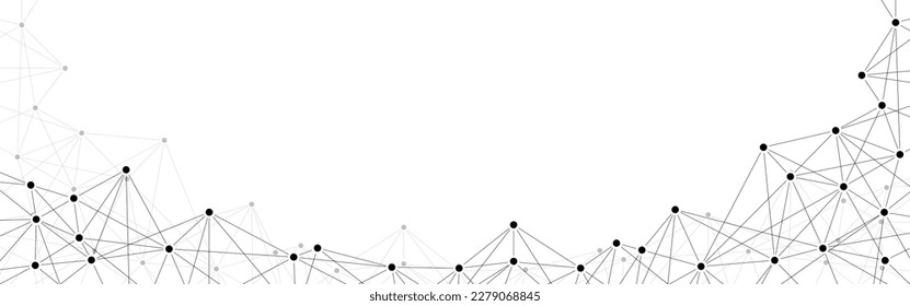 Technology polygon data network connect lines and dots background template.	