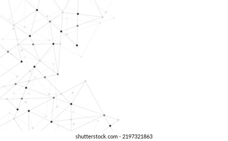 Technology polygon network connected dots and lines background template. Linked global system graphic vector.	