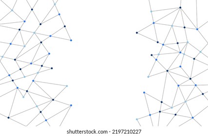 Technology polygon triangle connected dots and lines background template. Network system linked global graphic vector.