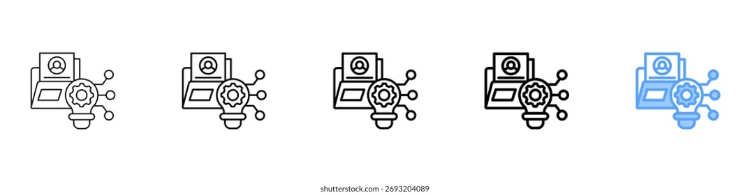 Conjunto de Colección de contorno de estilo diferente de icono de Cartera de Tecnología