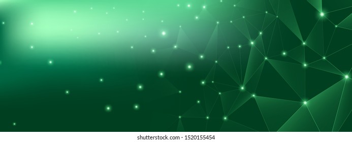 Technology Poster. Big Data Business. Green Communication Visualization. 3d Futuristic Pattern. Technology Vector. Big Data Abstract. 3d Information Background. Green Abstract. Technology Art.