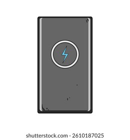 technology power bank wireless cartoon. smartphone device, travel backup, energy capacity technology power bank wireless sign. isolated symbol vector illustration
