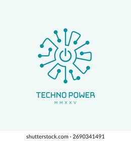 Technology power logo design template. Vector illustration.