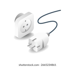 Concepto de ilustración de símbolo de enchufe de Tecnología