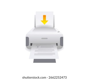 Ilustração do conceito da máquina de impressão da tecnologia