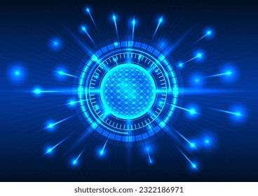 Technology processor with technology circle That keeps processing the received data of the system and sends it to the operating system to continue working with a media beam to export data