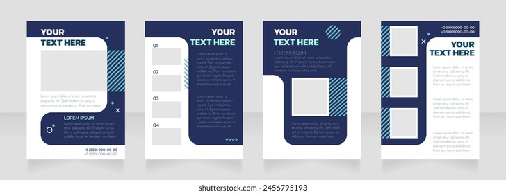 Technology production blank brochure layout design. Industry info. Vertical poster template set with empty copy space for text. Premade corporate reports collection. Editable flyer paper pages