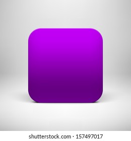 Technology purple (violet) blank app icon (button) template with realistic shadow and light background for internet sites, web interfaces (UI), applications (app) and business presentations. Vector.