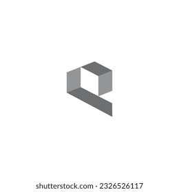 technology Q icon logo black illustration vector