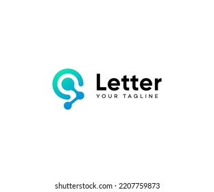 Technology Q Letter Logo Vector Template Abstract Monogram Symbol