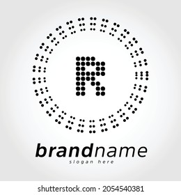 Technology R letter logo design