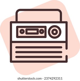 Technology radio, illustration or icon, vector on white background.